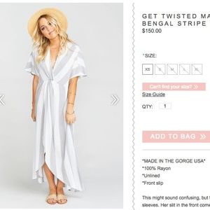 GET TWISTED MAXI DRESS ~ GREY BENGAL STRIPE FLUX